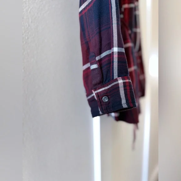 Isabel Maternity by Ingrid & Isabel Red and Navy Plaid Top - Picture 5 of 9